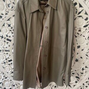 Quince Leather Shirt Jacket